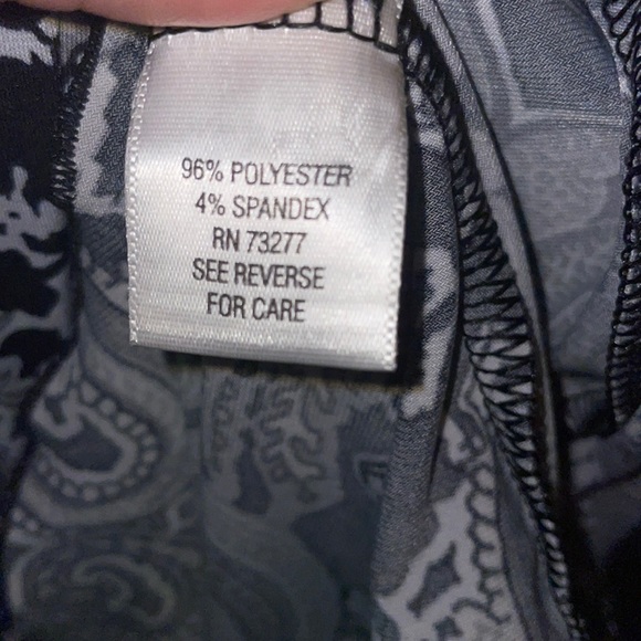 Apt. 9 black and white paisley faux wrap midi dress size xl - Picture 6 of 6